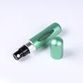 Refillable 5ml matte green perfume atomizer bottle featuring a bottom-fill travel design - 5ml / Cyan