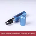 Portable sky blue 5ml matte finish bottom-fill perfume atomizer travel spray bottle - 5ml / Sky Blue