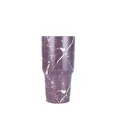 Vista dettagliata di un bicchiere in acciaio inox da 30oz con motivo in marmo viola - Confezione da 30oz / Motivo 6 (Marmo Viola Scuro)