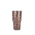 Dettaglio di un bicchiere da viaggio da 30oz in acciaio inox con stampa leopardata. - Confezione da 30oz / Motivo 7 (Leopardo Marrone)