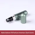 Portable 5ml matte dark green bottom-fill perfume atomizer bottle for travel - 5ml / Dark Green