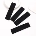 Set of four black thin elastic sports headbands for yoga and gym sweat absorption - Thin / Set of 4 / Black