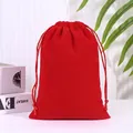Vibrant red velvet drawstring pouch ideal for jewelry gift packaging and storage - 7*9cm / Red