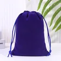 Deep purple soft velvet drawstring storage bag for jewelry and hair accessories - 7*9cm / Sapphire Blue