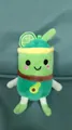 Mignon porte-clés en peluche tasse de thé aux fruits vert avec petit motif avocat - Tasse de Thé au Lait à l'Avocat / 10cm
