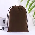 Premium brown velvet drawstring storage pouch for jewelry and hair dryer organization - 7*9cm / Coffee