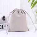 Premium light grey velvet drawstring pouch for jewelry and accessories storage bag - 7*9cm / Gray