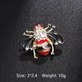 Broche abeille élégante en émail or et noir avec des strass en cristal brillants - Style Abeille (XD7995-3)