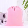 Premium soft pink velvet drawstring storage pouch for jewelry and accessories - 7*9cm / Pink