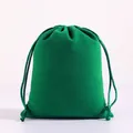 Luxurious green velvet drawstring bag for jewelry storage and premium gift packaging - 10*12cm / Green