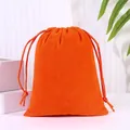 Premium orange velvet drawstring bag for jewelry and accessories storage organization - 7*9cm / Orange