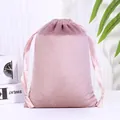 Premium pink velvet drawstring storage pouch for luxury jewelry and small accessories - 8*10cm / Lotus root pink