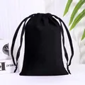 Premium black velvet drawstring storage bag with dual ribbons for jewelry and items - Drawstring Bag / 8*10cm / Black