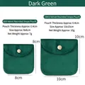 Dark green velvet jewelry pouch with snap button closure available in 8x8cm and 10x10cm sizes - Snap Button Pouch / 8*8cm / Dark Green