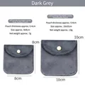Dark gray velvet jewelry pouch with snap button, available in 8x8cm and 10x10cm sizes. - Snap Button Pouch / 8*8cm / Dark Gray