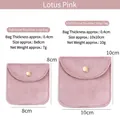Lotus pink velvet snap pouch for jewelry storage in 8x8cm and 10x10cm sizes - Silk Velvet Snap Bag / 8*8cm / Lotus root pink