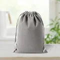 Premium grey velvet drawstring bag for hair dryer and jewelry storage - Short Plush Drawstring Pouch / 13*18cm / Gray