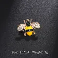 Charmante broche abeille en émail jaune avec strass étincelants et finition dorée - Style Abeille Jaune et Noire (XD8870-2)