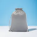 Premium large gray velvet drawstring storage bag for hairdryer and jewelry organization - 8*10cm / Light Gray