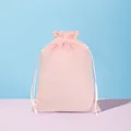 Premium soft pink velvet drawstring pouch for jewelry and accessories gift storage bag - 8*10cm / Light Pink