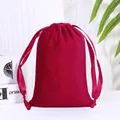 High-quality burgundy velvet drawstring bag for luxury jewelry storage and gifts - Drawstring Style / 8*10cm / Burgundy