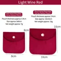 Wine red velvet snap jewelry pouches in 8x8cm and 10x10cm dimensions for storage - Snap Button Style / 8*8cm / Light Red