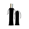 Set of small and large black velvet drawstring pouches for jewelry and accessories - Straw Pouch / 6*18cm / Black