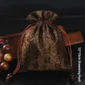 Pochette à bijoux traditionnelle chinoise à cordon, doublée polaire 12x15cm - 12x15cm Doublé de Velours / Calligraphie Orange