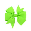 Neon green handmade grosgrain ribbon bow hair clip for babies and children accessories - Swallowtail Bow (556) / Fluorescent Green