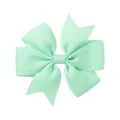Handmade mint green grosgrain ribbon swallowtail bow hair clip for baby girls - Swallowtail Bow (513) / Mint Green