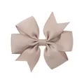 Handmade dusty rose grosgrain ribbon swallowtail bow hair clip for babies and girls - Swallowtail Bow (823) / Lotus root pink