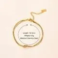 Vergulde roestvrijstalen knoopslangenketting armband met gewicht en afmetingen info - Armband (Puntlas) / Goud