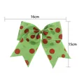 Lazo de Navidad verde con lunares rojos brillantes de 16x15cm, adorno festivo - Lazo de lunares verdes