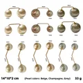 Set di 12 spille decorative in perla sintetica per regolare la vita in tre colori - Perle Girovita Miste Tricolore (N. 59) / Set da 12 pezzi (in busta)