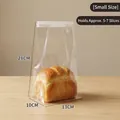 Small transparent plastic toast bread bag with white wire tie seal, size 28x13x10cm - Small (13*28+10cm) / Clear