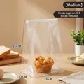 Medium clear stand-up bakery bag with zipper seal, 26x16x13cm, holds 6-8 toast slices - Medium (16*26+13cm) / Clear
