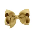 Large golden grosgrain ribbon boutique hair bow for girls with secure duckbill clip - 20 Pieces Set / Gold