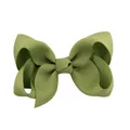 Classic olive green grosgrain ribbon butterfly knot hair bow clip for girls styling - 20 Pieces Set / Olive Green