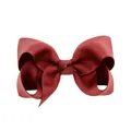 Classic maroon large grosgrain ribbon hair bow clip with duckbill attachment for girls - 20 Pieces Set / Burgundy