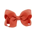 Vibrant coral red grosgrain ribbon bow hair clip for girls, handmade boutique hair accessory - 20 Pieces Set / Coral