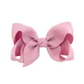 Pink grosgrain ribbon bow hair clip for children featuring a classic knotted center - 20 Pieces Set / Pink