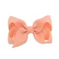 Professional coral pink grosgrain ribbon bow hair clip for girls with duckbill clip - 20 Pieces Set / Pink Orange
