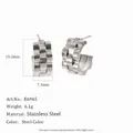 Detalles de producto pendientes de aro en acero inoxidable estilo correa de reloj - Plateado