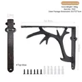 Rustic antique antler style cast iron wall shelf bracket with mounting hardware - Antler Support Bracket - Large (7633)