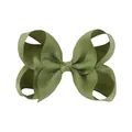 Large olive green grosgrain ribbon bow hair clip for girls and children hair accessories - Olive Green (563)
