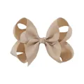 Large beige grosgrain ribbon bow hair clip for children girls high quality hair accessory - Beige (835)