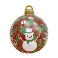 Large inflatable Christmas ball decoration with snowman and red-green plaid pattern - Plaid Christmas Ball (Inflatable Handle) / Plaid Snowman