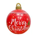 Large red inflatable outdoor Christmas ball ornament with white Merry Christmas text - Christmas Decoration Ball (Inflatable Handle) / Red Letter