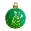 Large green inflatable Christmas ball ornament with yellow tree and white snowflake patterns - Christmas Decoration Ball (Inflatable Handle) / Green Christmas Tree