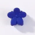 Mini-Haarklammer in dunkelblauer Blumenform mit mattem Finish für Kinder und Mädchen - Mattes Blumen-Stil (111) / Dunkelblau